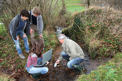 Students collecting date for Enviromental Studies